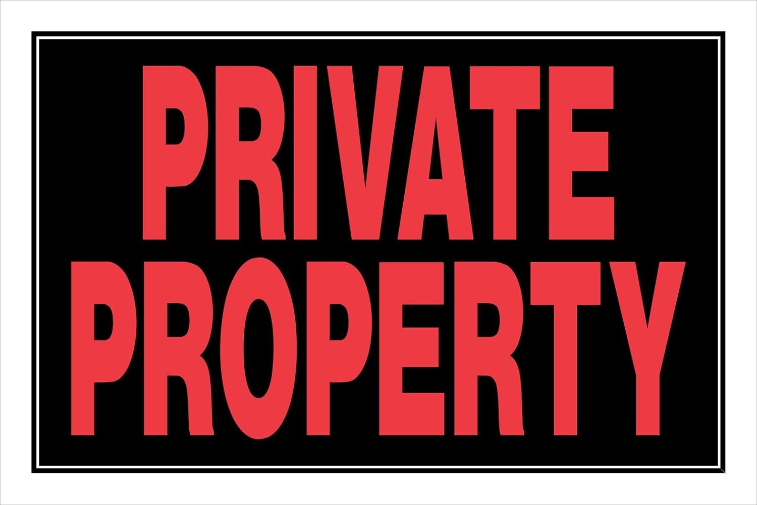 Hillman Black & Red Private Property Sign, 8 x 12 in.