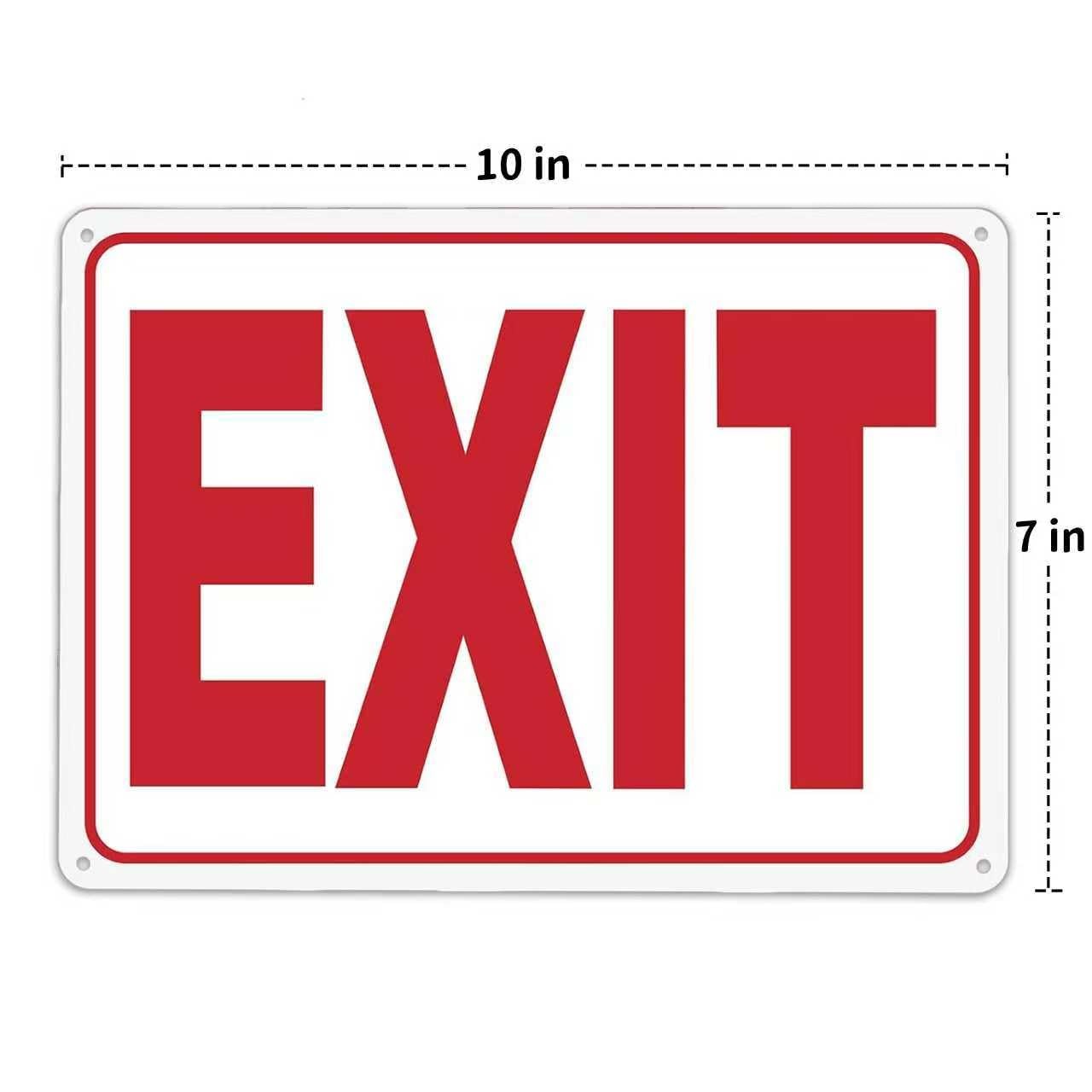 4 PCS Exit Sign 10×7 Inch Reflective Rust Free Aluminum Metal Fade Resistant