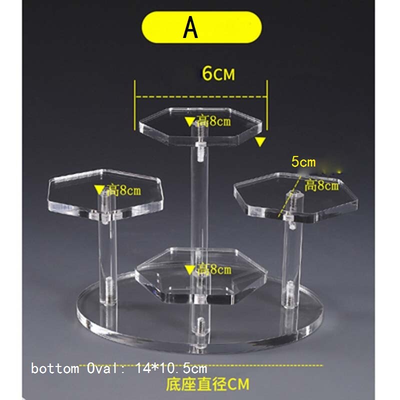 Transparent Acrylic Display Rack Tea Cup Toy Ornament Jewelry Ring Shelf Holder