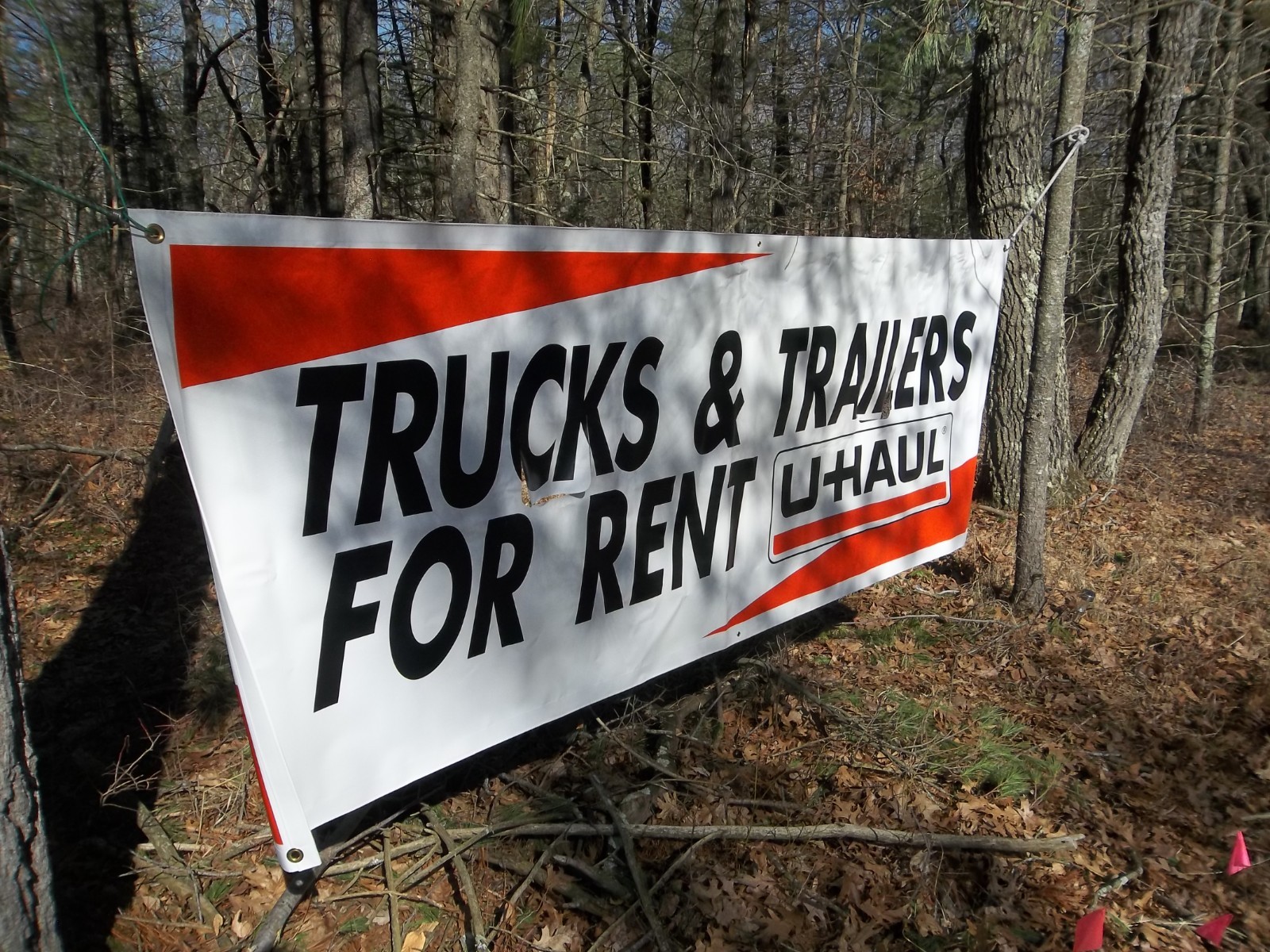 Vtg UHAUL Truck Trailer 10 Ft Large Heavy Duty Double Sided Vinyl Banner Sign