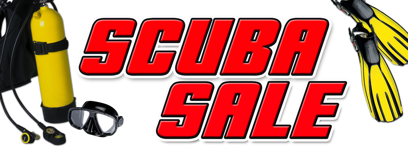 SCUBA SALE DECAL sticker diving shop equipment diver tank rental filled