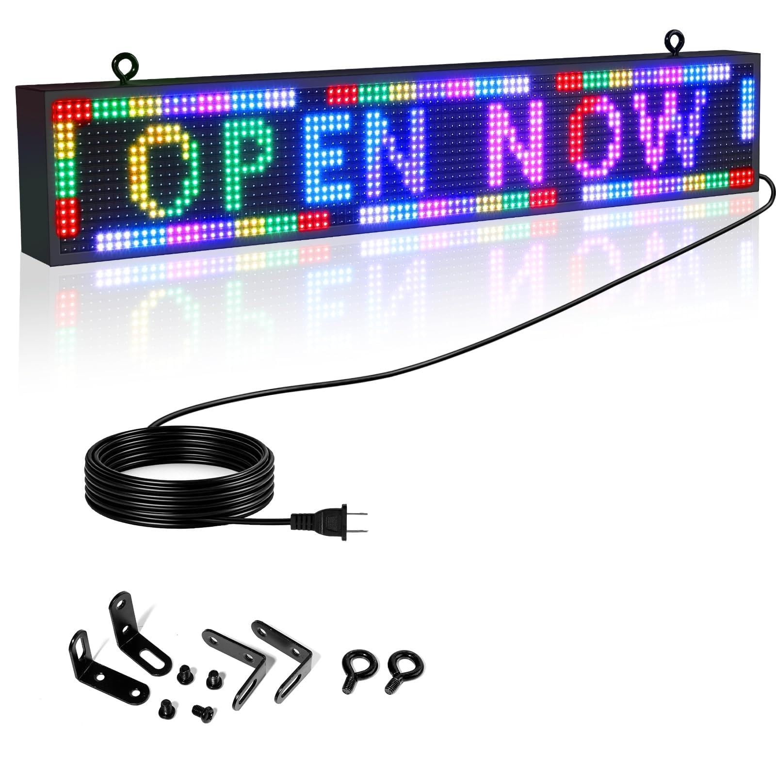 Open LED Sign,Scrolling Led Programmable Sign,39″x8″,Wifi Control,Waterproof …