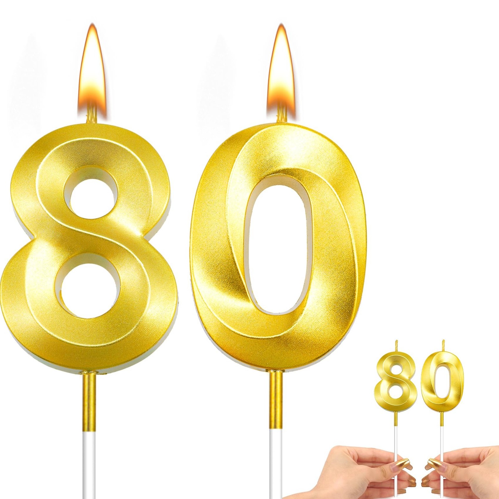 80th Birthday Candles Happy 80th Birthday Cake Topper 80th Birthday Decoratio…