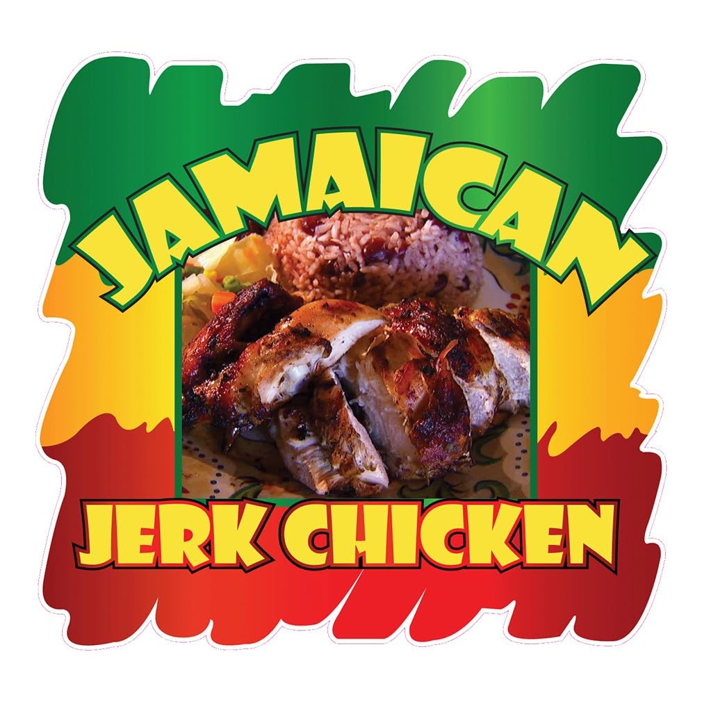 Die-Cut Sticker Multiple Sizes Jamaican Jerk Chicken Style B Restaurant & Foo…