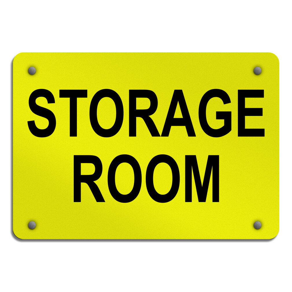 Aluminum Horizontal Metal Sign Storage Room Business Warehouse Yellow