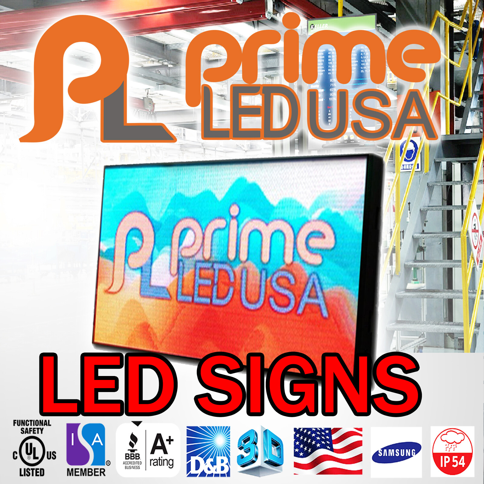 Double Sided LED Sign Full Color P10mm Outdoor 37.75″ H X 63″ L WIFI 3ft x 5ft