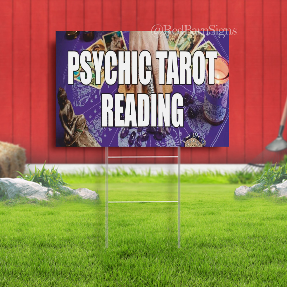 PSYCHIC TAROT READING Advertising Yard Sign fortune telling fate