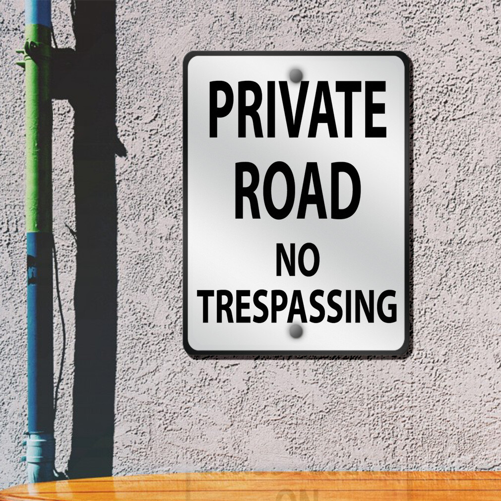 Aluminum Vertical Metal Sign Private Drive P Road Weatherproof Street