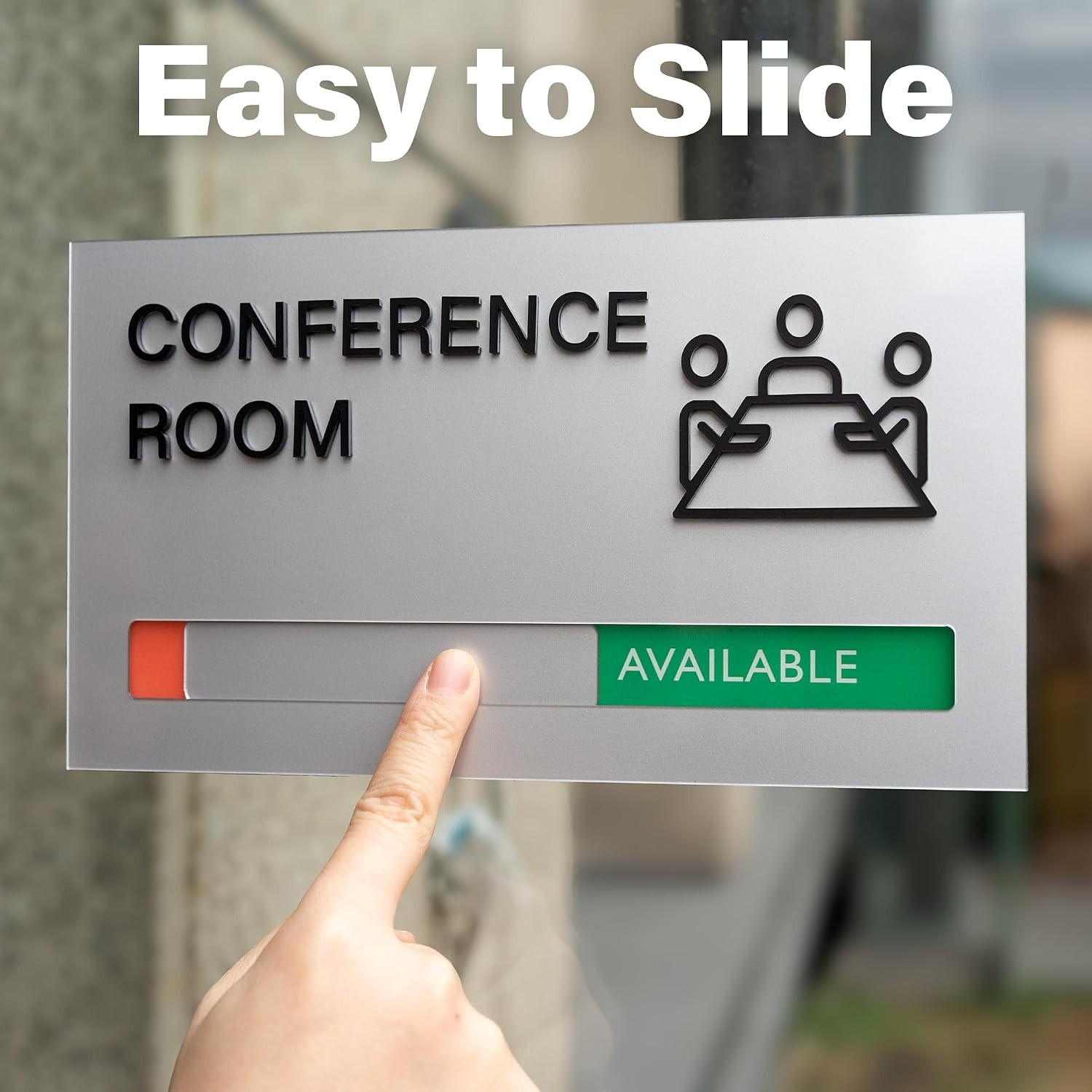 Versatile Office Door Sign – Stylish ‘In Use’/’Available’ Slider – 8.8×5 Inches