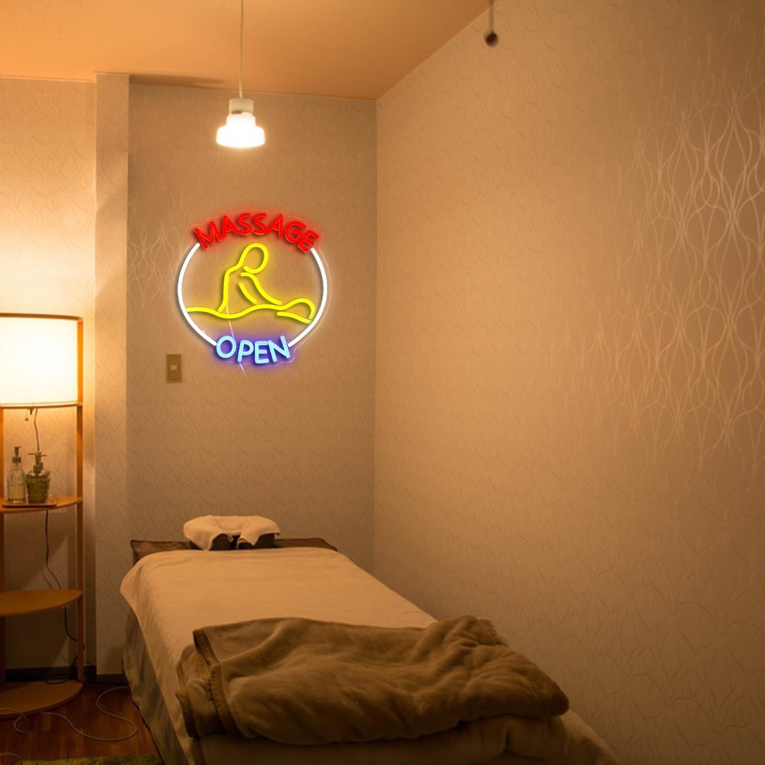 Massage Open Neon Sign USB LED Massage Relax Pattern Neon Light for SPA Dimma…