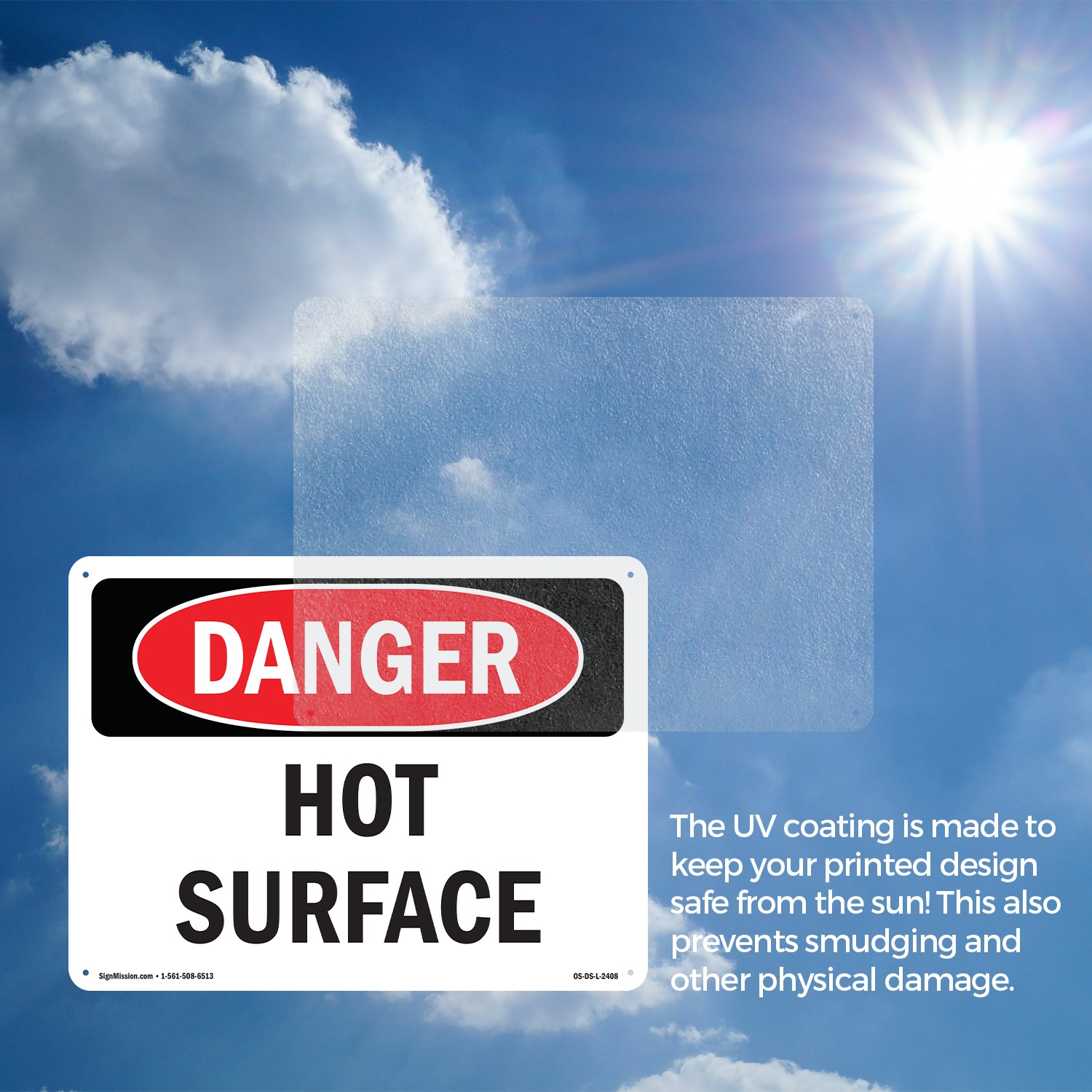 Hot Surface OSHA Danger Sign Metal, Plastic, Or Decal – 5 or 10 Pack