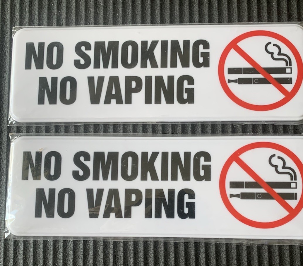 Brand New No Smoking No Vaping Indoor/Outdoor Wall Sign 3″x9″ 2 Pack Unbranded