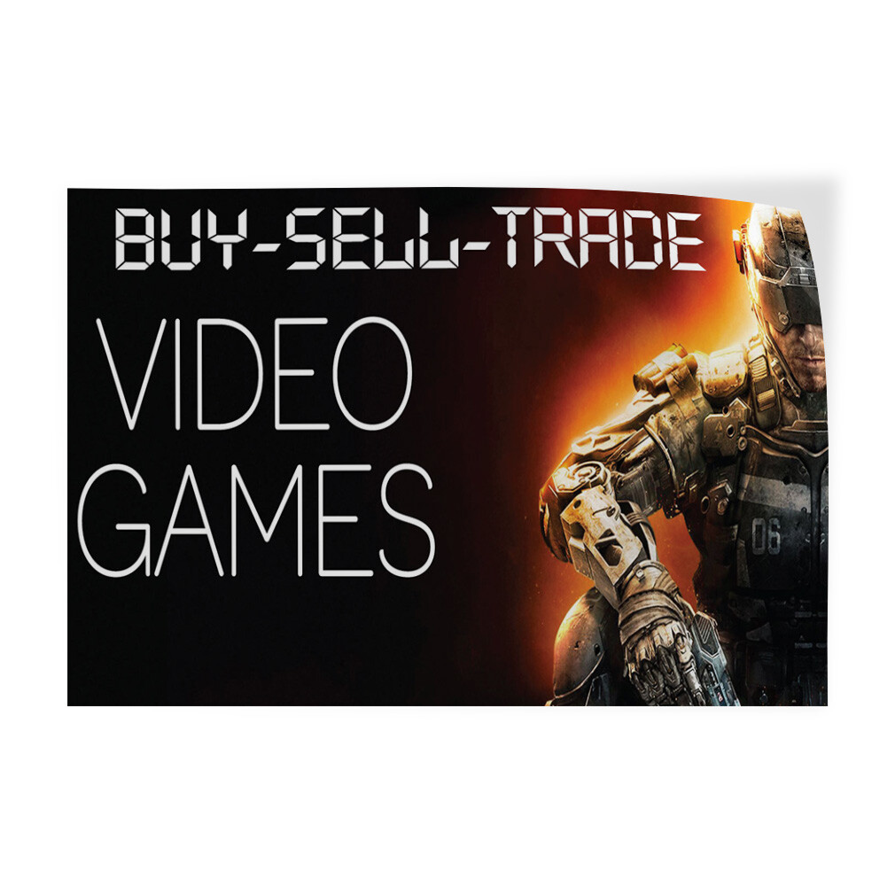 Decal Stickers Buy Sell Trade Video Games Business Vinyl Store Sign Label