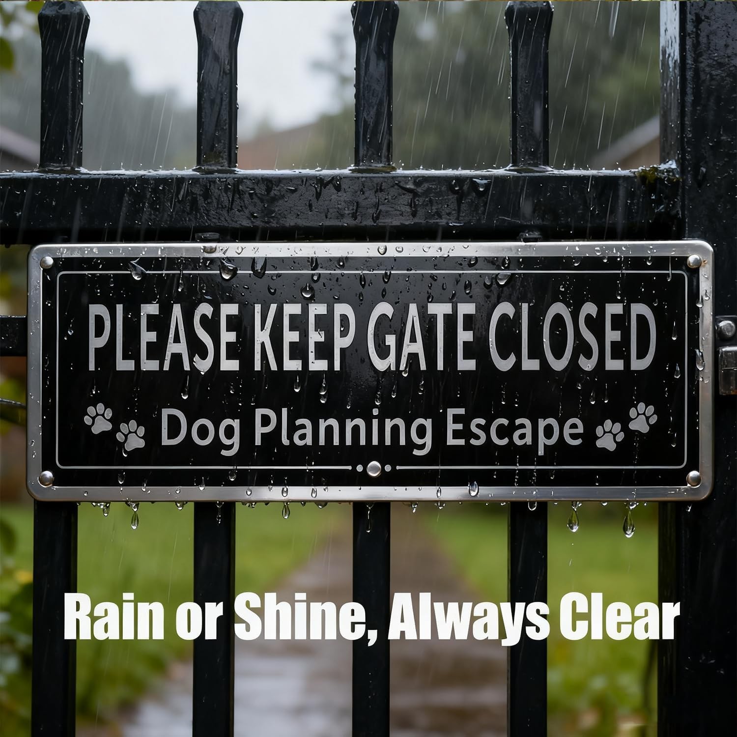 2PCS Please Keep Gate Closed Metal Sign 9.8×3.5 Inch UV Weather Resistant