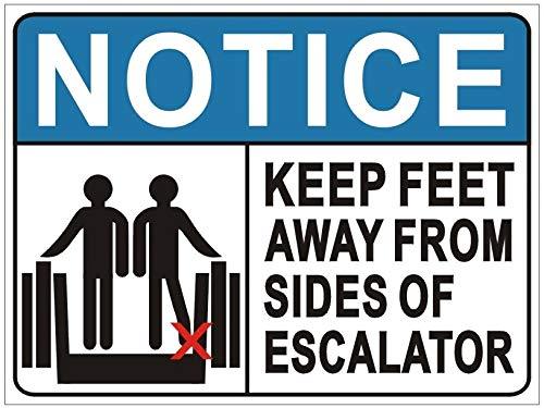 Keep Feet Away from Sides of Escalator Sign (Aluminium,Duble …-REF24-1027