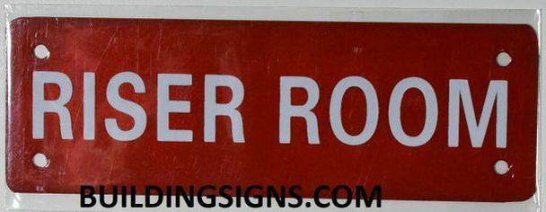 Riser Room Sign (Aluminium Reflective !!!, RED 2X6)–REF24-1027