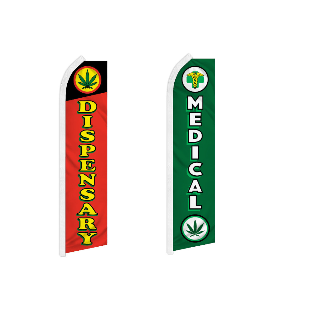 Dispensary Advertising Swooper Flutter Feather Flag Medica MJ