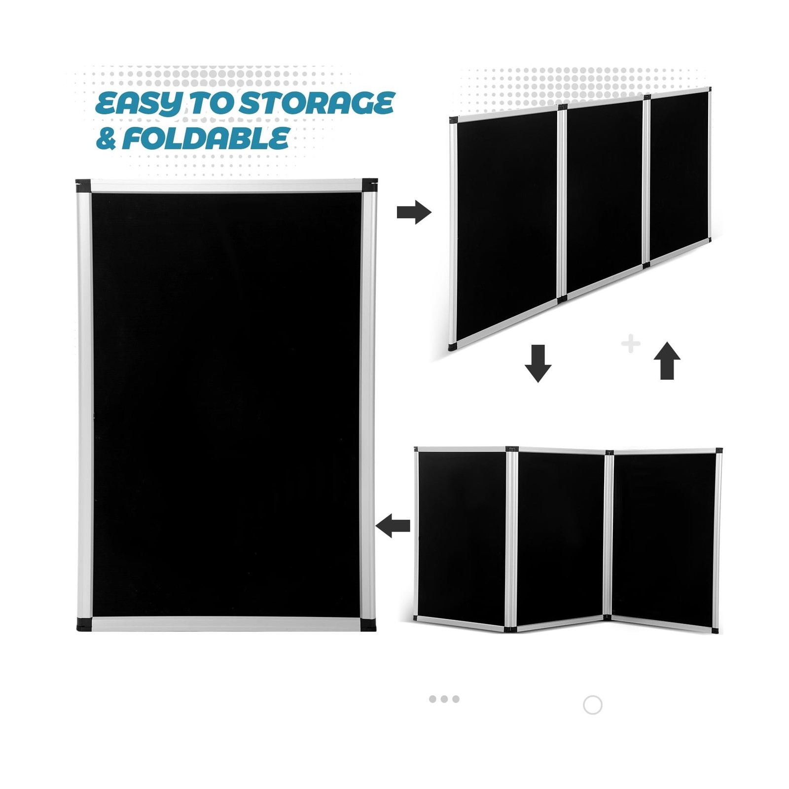 Sherr 3 Panel Trade Show Presentation Board, 72 x 35.3 inches Tri Fold Displa…