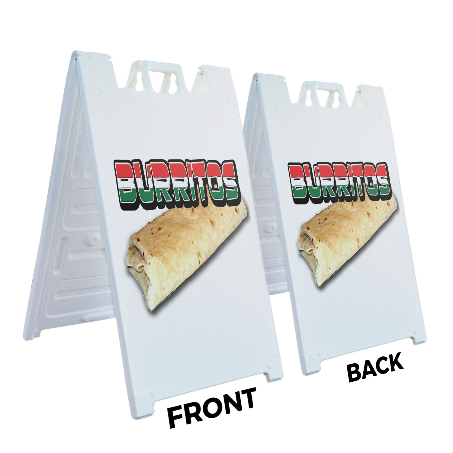 A-frame Sidewalk Burritos 24″ x 36″ Double Sided A-Frame Sidewalk Sign