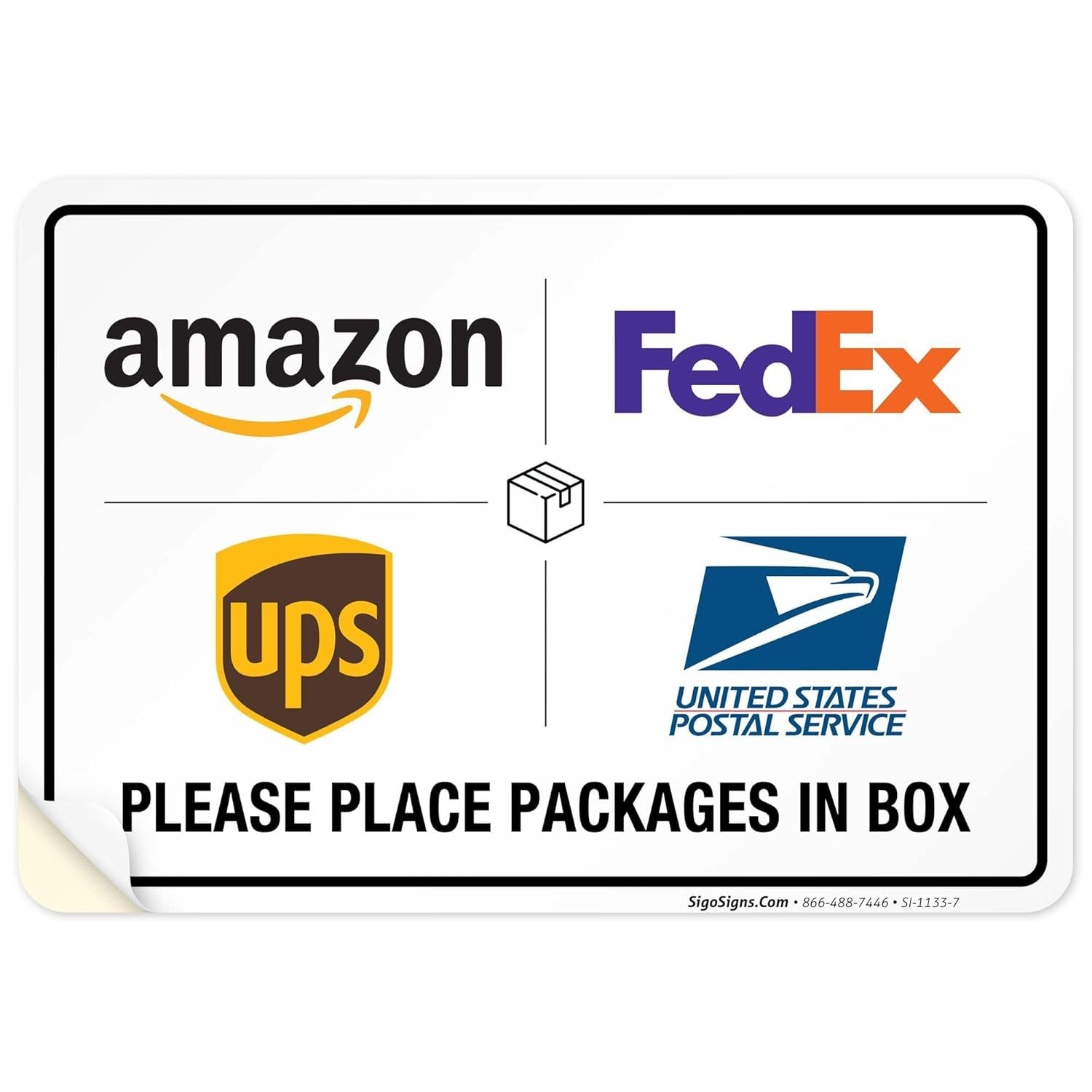 Weather-Resistant Package Delivery Sign, 10×7 Inches Decal for Secure Deliveries