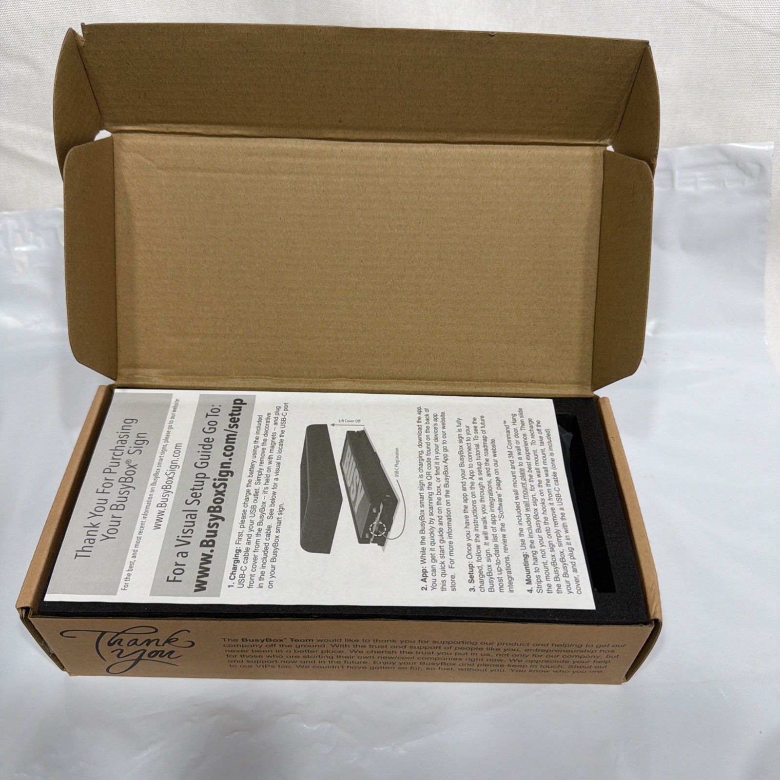 BusyBox S Smart Sign Bluetooth Do Not Disturb LED Sign w/ 6 Messages NEW IN BOX