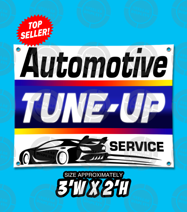 2×3 AUTOMOTIVE TUNE-UP SERVICE Repair Outdoor Indoor Wall Banner Open Sign Shop