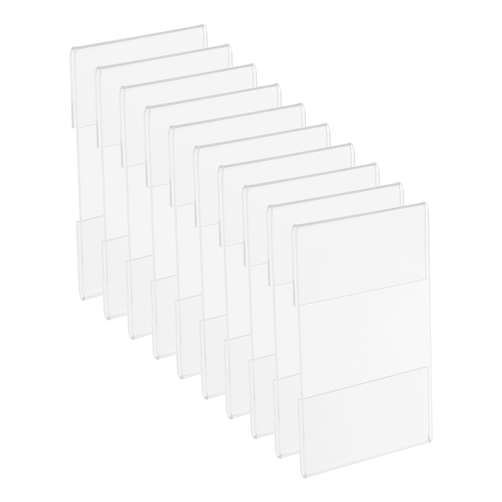 10Pcs 2.5×3.5″ Wall Mount Acrylic Vertical Sign Holder with Tape Clear
