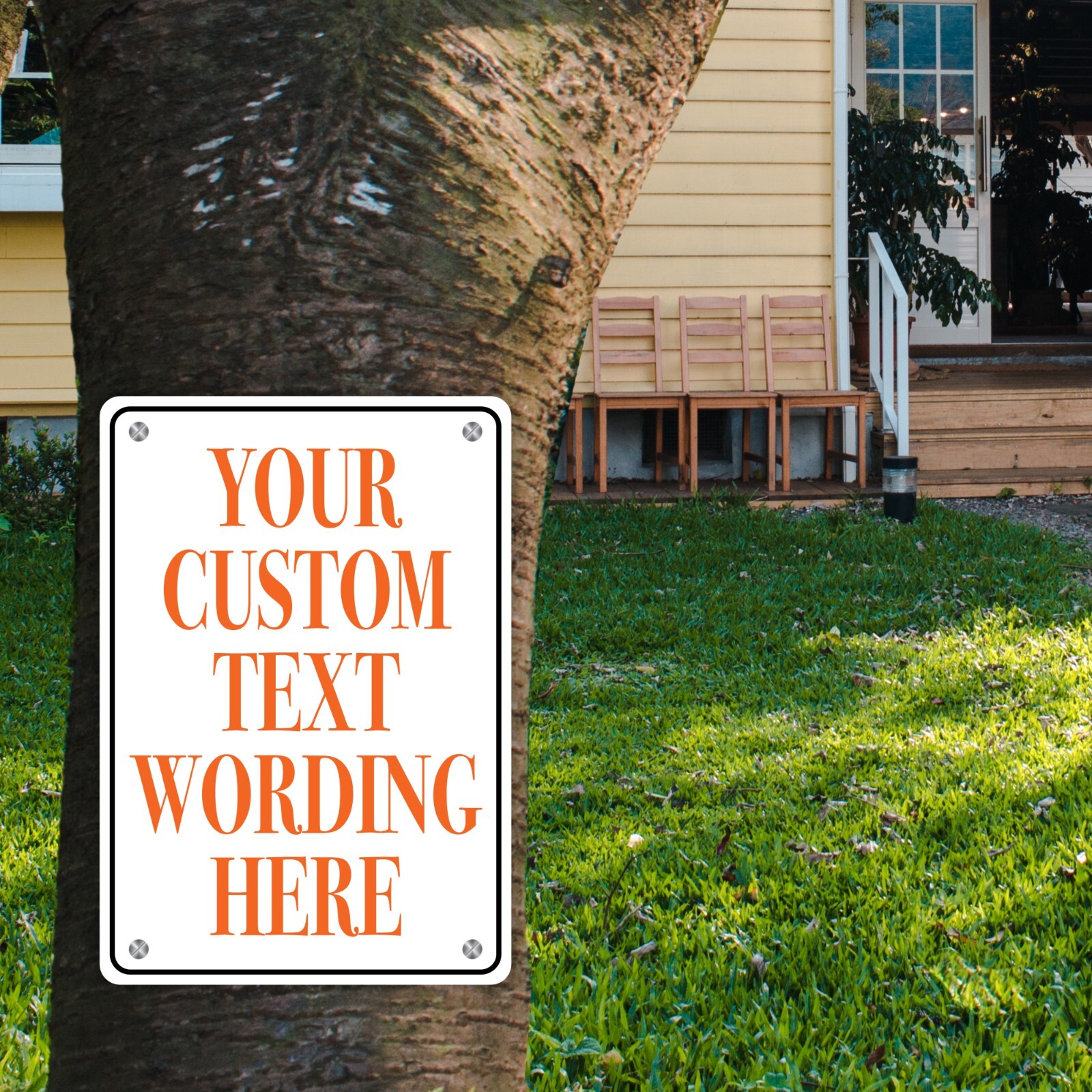 SIGNOGRAFX Your Custom Text here metal Sign, 10” x 14” and 10” x 7”