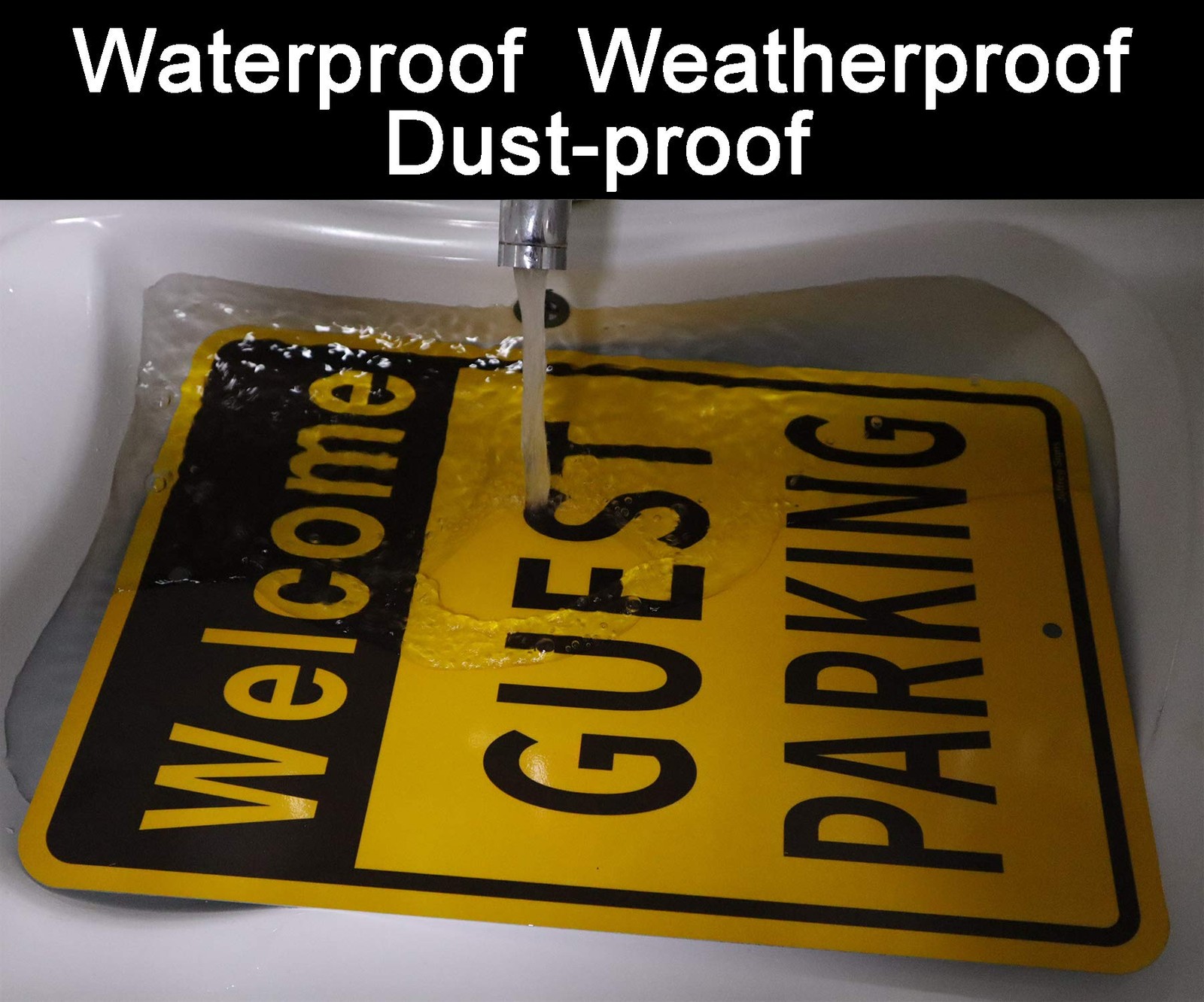 17×12 Inch Reflective Aluminum Welcome Guest No Parking Sign 2 PCS