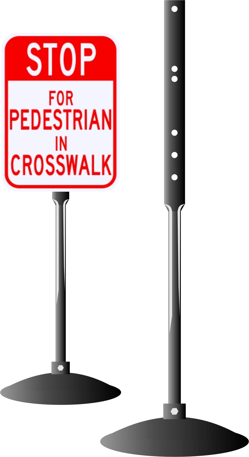 CAST IRON PORTABLE SIDEWALK SIGN STAND 14″ PEDESTAL BASE AND POST KIT FOR SIGNS