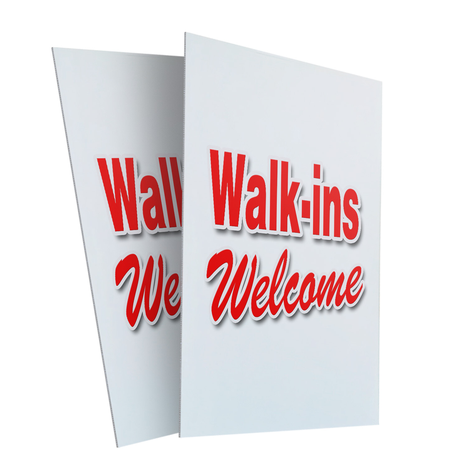 Walk-ins Welcome 24″ x 36″ 2 Pack Of Store Sign Plastic Or Decal