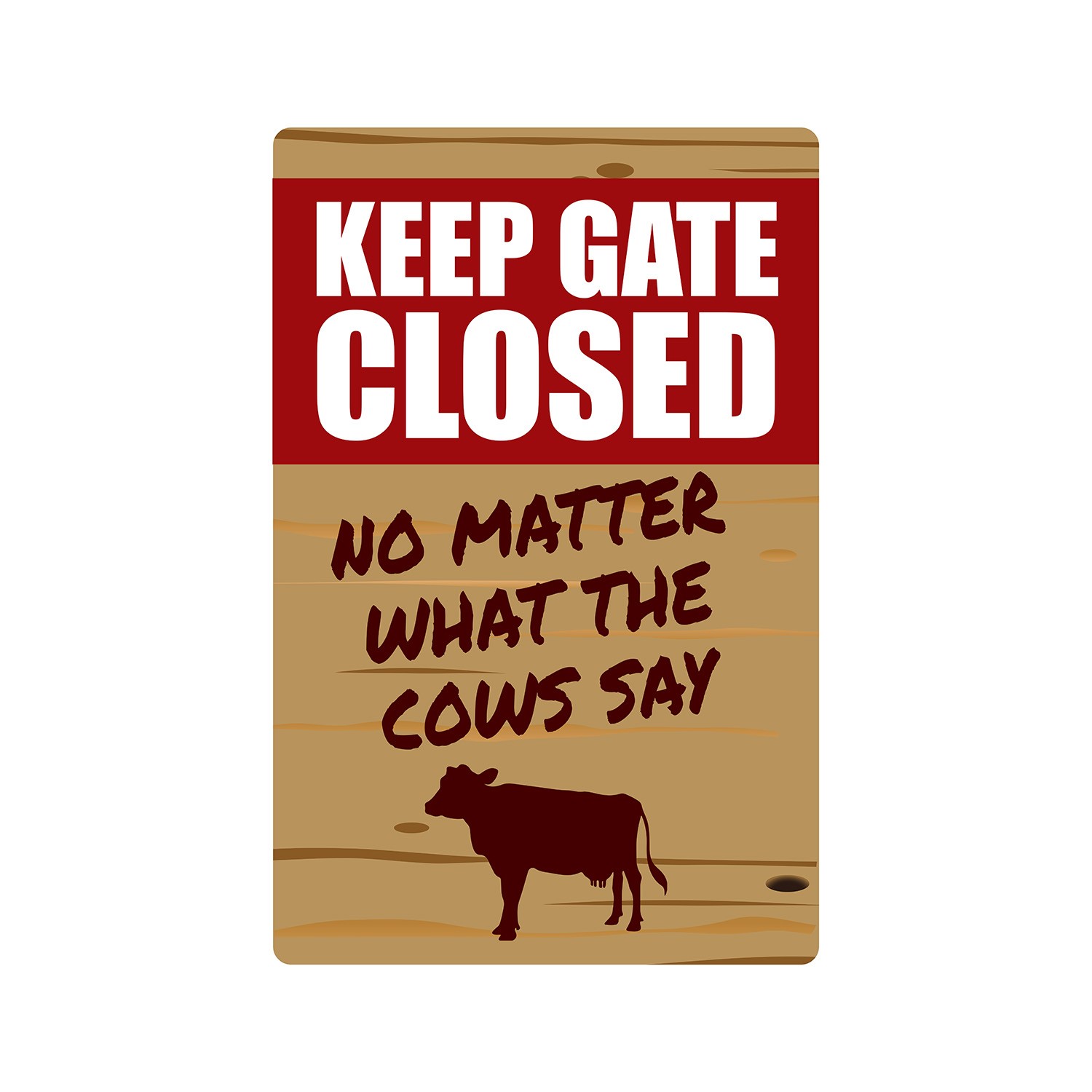 KEEP GATE CLOSED Cow Sign Or Decals warning animal Cow farm | Indoor/Outdoor