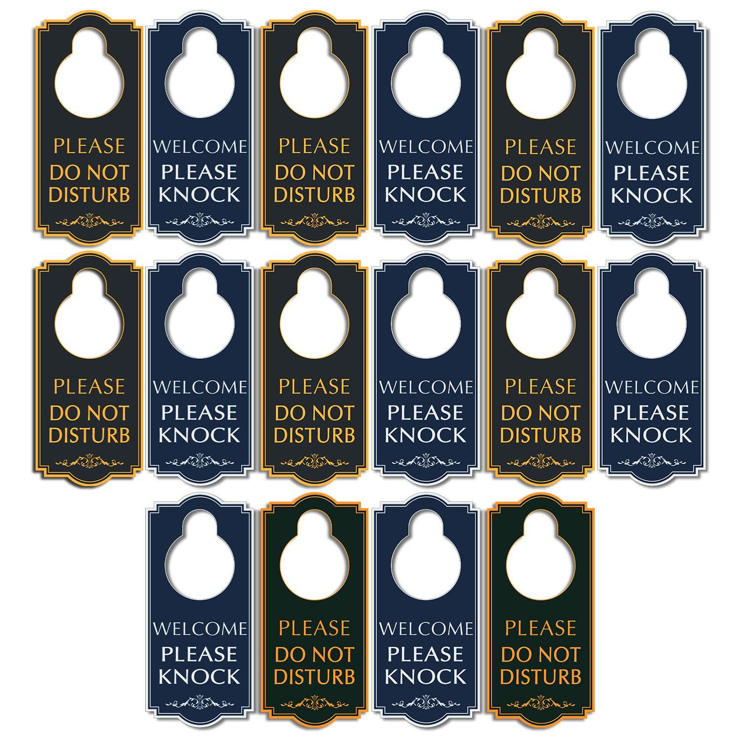 16 PCS Do Not Disturb Door Hanger Welcome Please Knock Sign 4×9 Inch PVC
