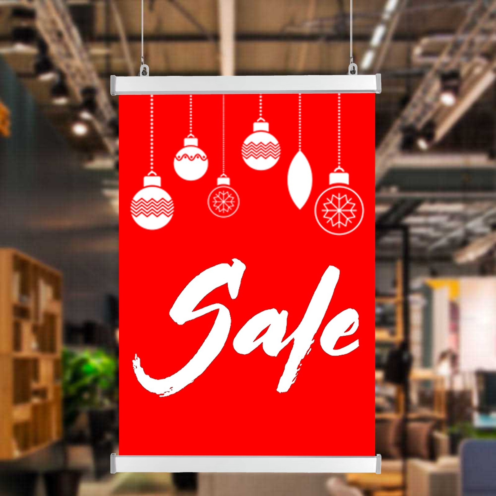 Poster Hanger Frame 24″ 36″ 48″ 60″ Hanging Kit for Vinyl Banner,Canvas,Map