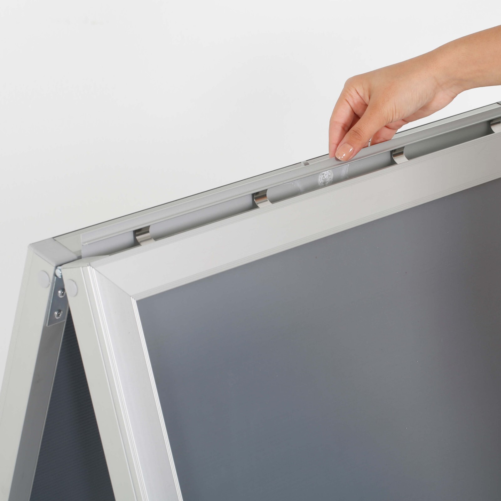 Slide-in A Frame Menu Double Sided Display Board 22×28″ Sidewalk Sign Silver