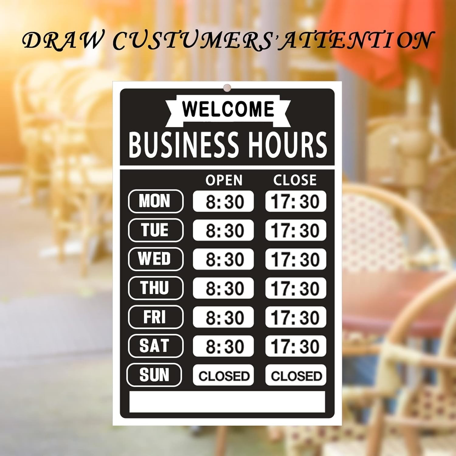Opening Hour Kit,Changeable Store Hours Plaque,Hour Indicator for Office,Open…