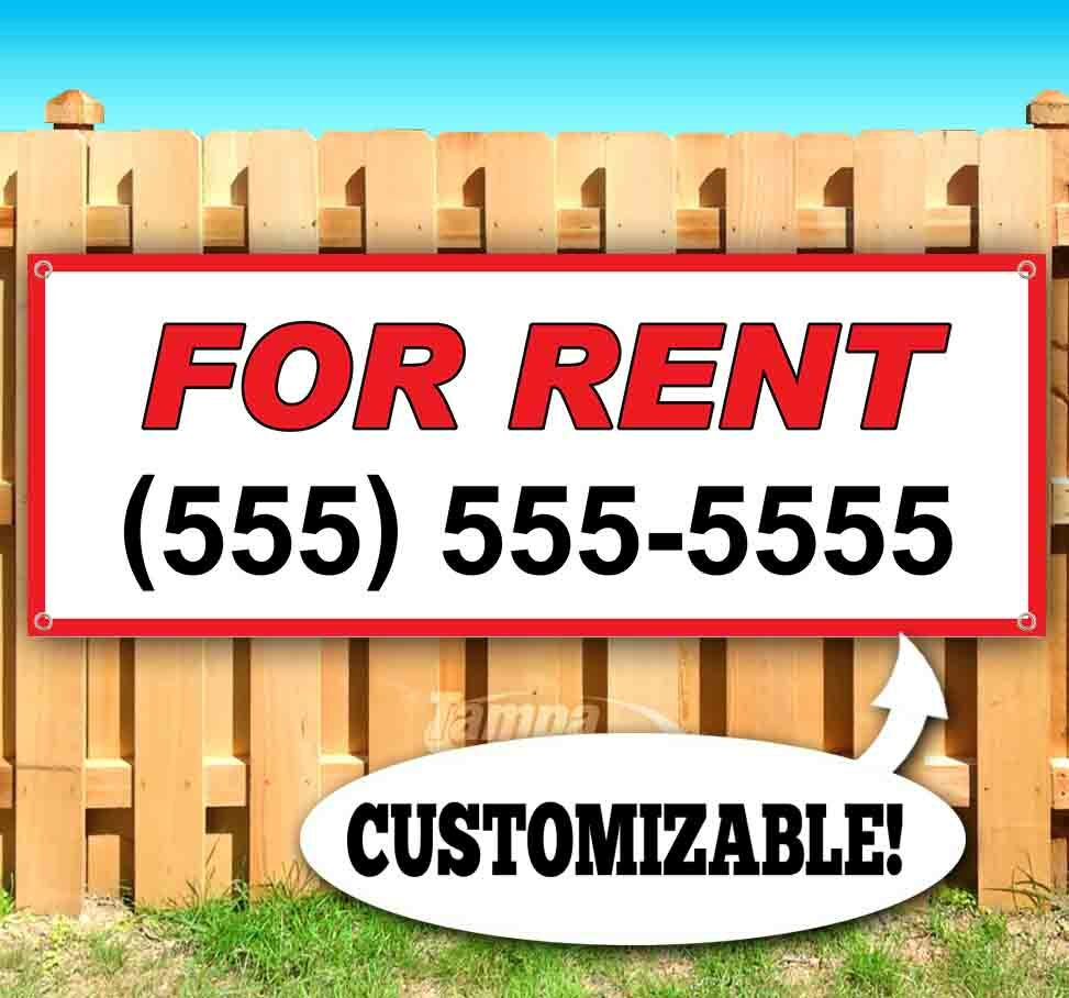 FOR RENT CUSTOMIZE PHONE NUMBER Advertising Vinyl Banner Flag Sign USA