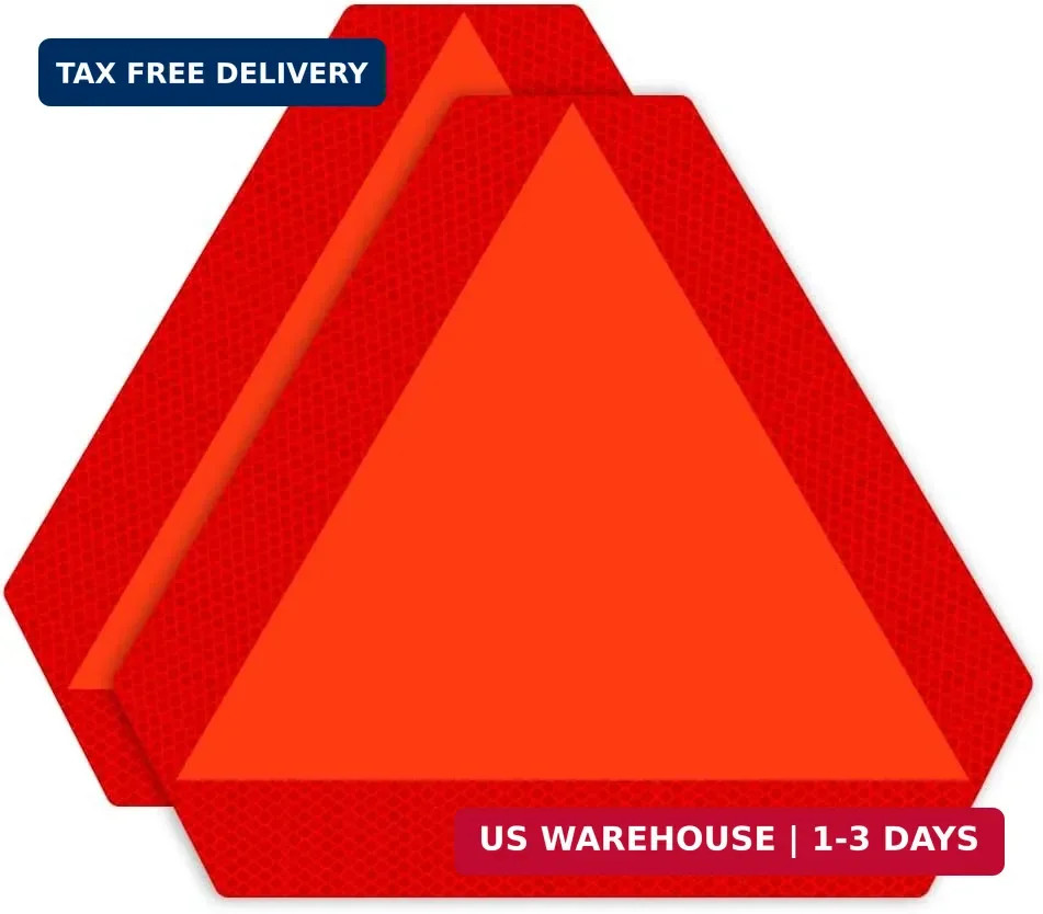 IGNIXIA (Pack of 02) Slow Moving Vehicle Sign, PVC Vinyl Decal Slow Moving Vehic