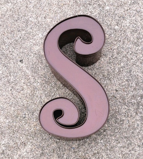BROWN Reclaimed 3D Marquee Sign Letter ” S ” Outdoor Indoor FANCY Initial