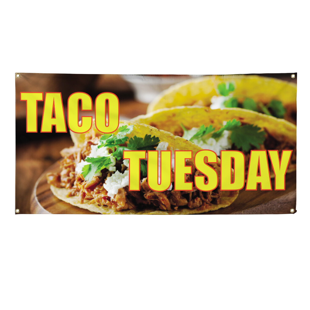 Vinyl Banner Multiple Sizes Taco Tuesday Outdoor Advertising Printing A Outdoor