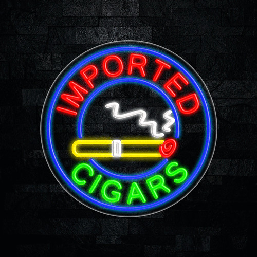 Imported Cigars LED Neon Sign 26″ x 26″ #31822