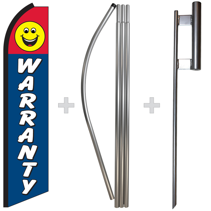 Warranty 15′ Tall Swooper Flag & Pole Kit Feather Super Bow Banner