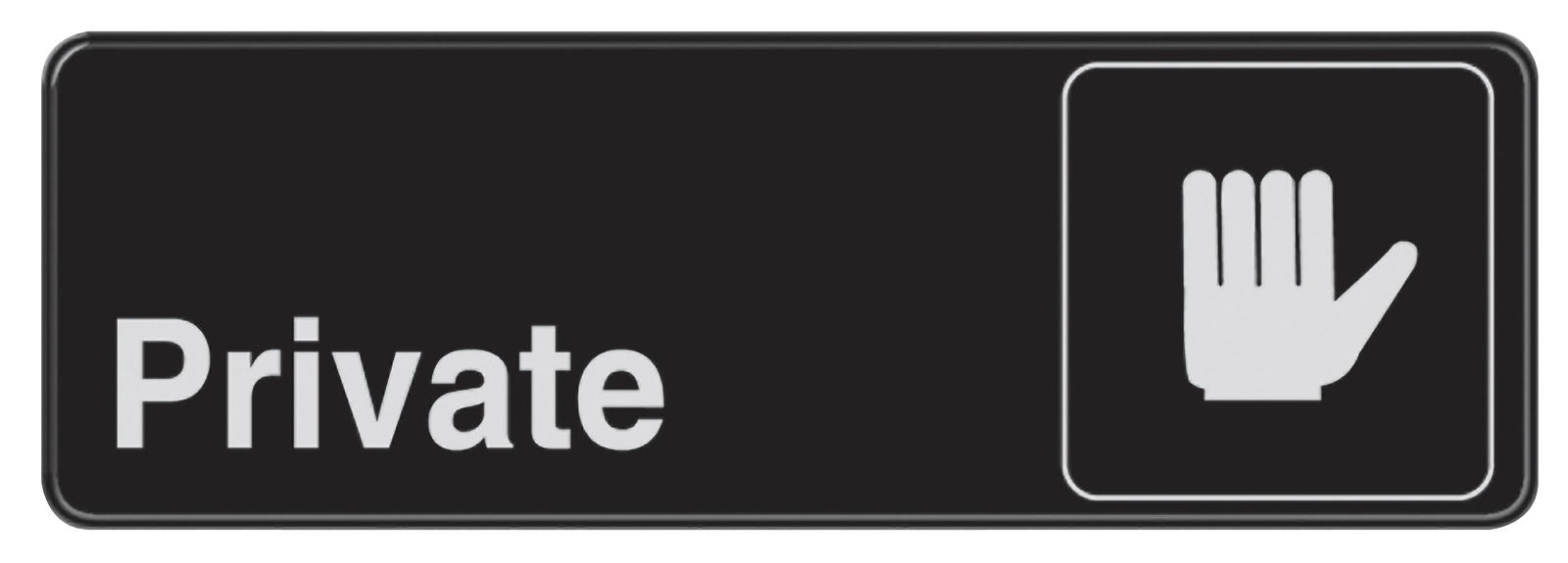 Hillman 841756, 3″ x 9″ Plastic Symbol Private Sign, Black/White