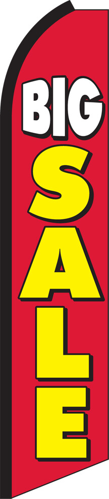 SWOOPER FEATHER FLUTTER FLAG BIG SALE SIGN ADVERTISING RED HALF SLEEVE SUPER