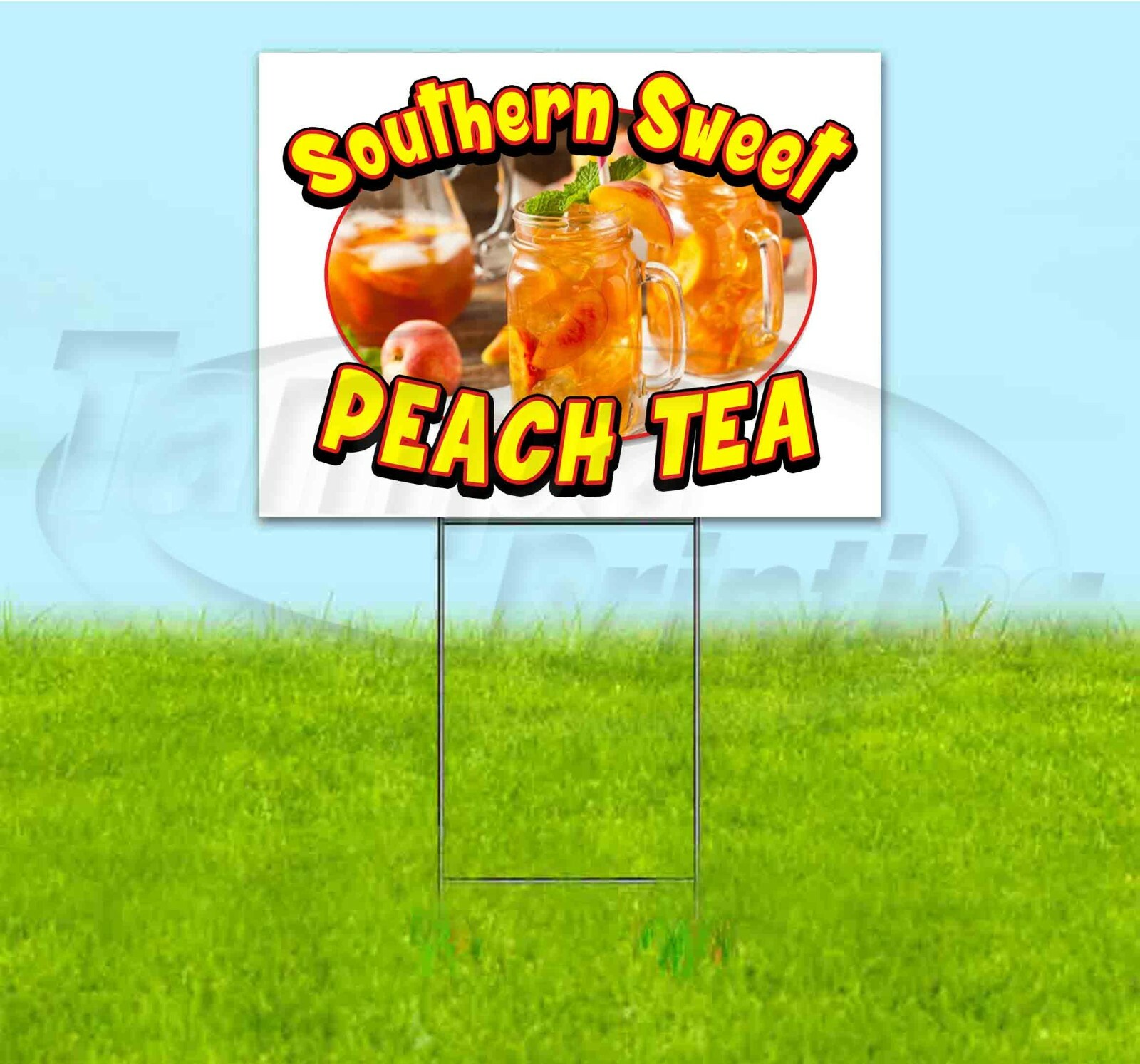 SOUTHERN SWEET PEACH TEA 18×24 Yard Sign WITH STAKE Corrugated Bandit USA TREAT