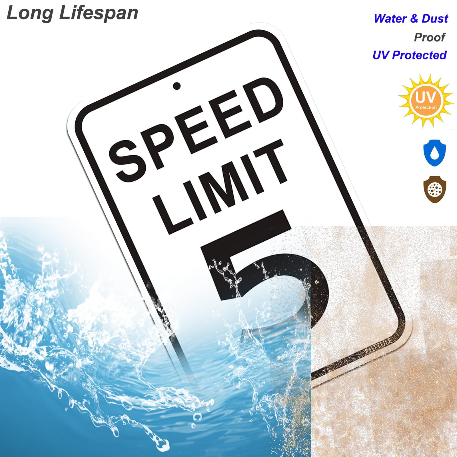 4 Pack Speed Limit 5 MPH Sign 12×18 Inch Reflective Aluminum Slow Caution
