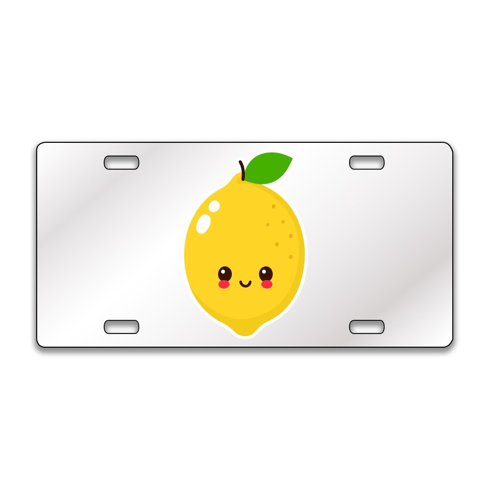 HAPPY LEMON FUNNY Chrome or Black Acrylic License Plate CUSTOM LP0051