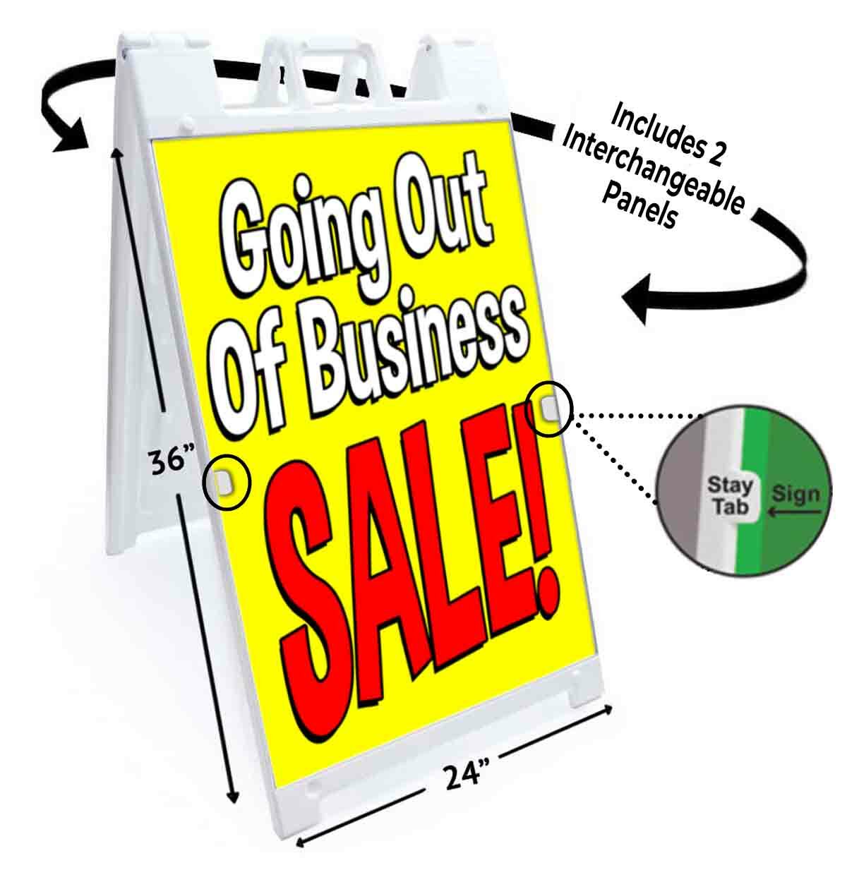 GOING OUT OF BUSINESS SALE Signicade 24×36 Aframe Sidewalk Sign Banner Decal