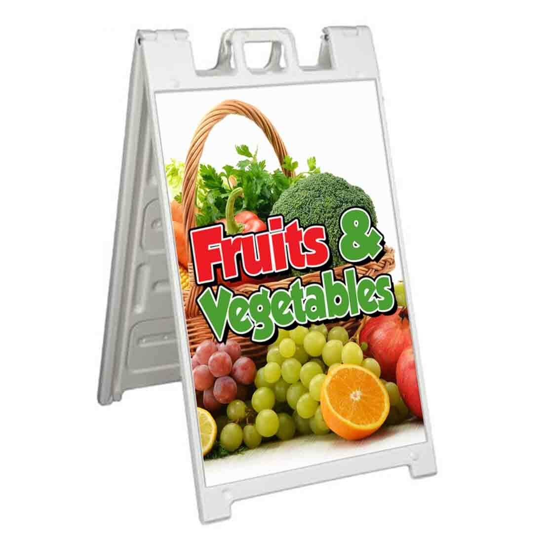 FRUITS AND VEGETABLES Signicade 24×36 Aframe Sidewalk Sign Banner Decal PRODUCE