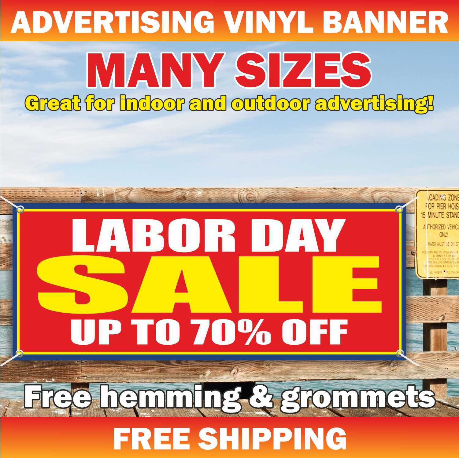 LABOR DAY SALE UP TO 70% Advertising Banner Vinyl Mesh Sign clearance discount